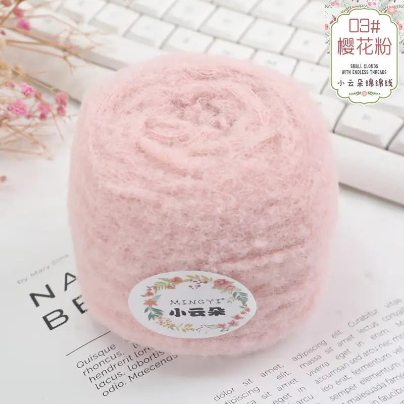 100g/boule 6 brins de fil de coton nuage tissé à la main bricolage gaufre écharpe chapeau bébé fil balle