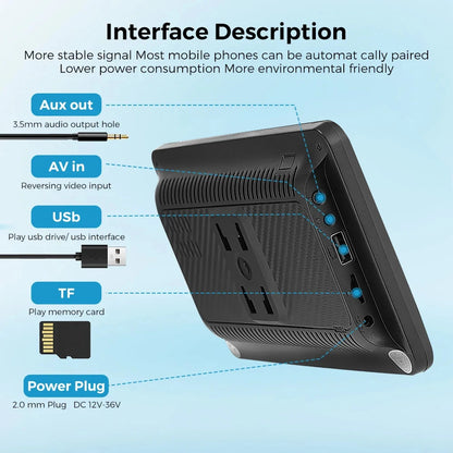 Écran tactile Portable 7 pouces IPS CarPlay Android Auto autoradio lecteur vidéo multimédia GPS Navigation Wifi caméra de recul