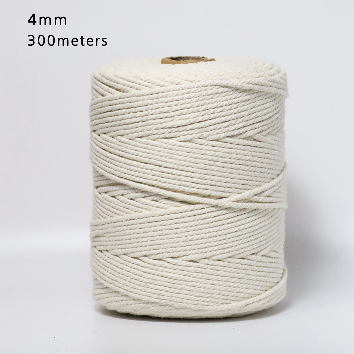 Cordon de macramé en coton 100% naturel, 4mm, cordon artisanal pour bricolage, cintres pour plantes à tricoter, décoration de noël et de mariage, Beige