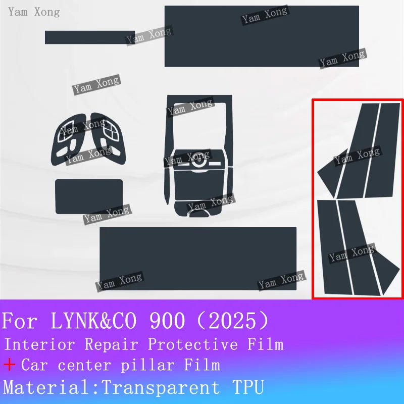 Autocollant de protection d'écran de navigation automobile pour LYNK&CO 900 LYNK CO, film intérieur complet, panneau de vitesses, film transparent anti-rayures