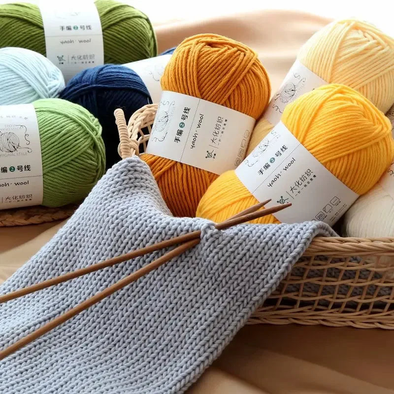 Fil de Coton Crocheté à la Main, 100g, Bricolage, Laine pour Bébé, Écharpe, Veste, Pull
