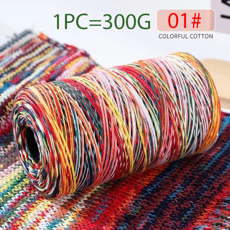100% coton motif arc-en-ciel teint rétro fil de coton fait à la main matériel de bricolage pour tricoter motif à la mode pull écharpe chapeau écharpe bandeau sac à dos sac à main accessoires de vêtements boule de fil