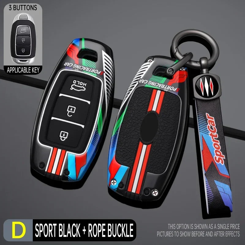 Étui pour clé de voiture en métal, housse pour Hyundai Accent Solaris Sonata Palisade Kona Azera Creta I20 I30 IX35 IX25 Elantra Grandeur Ig