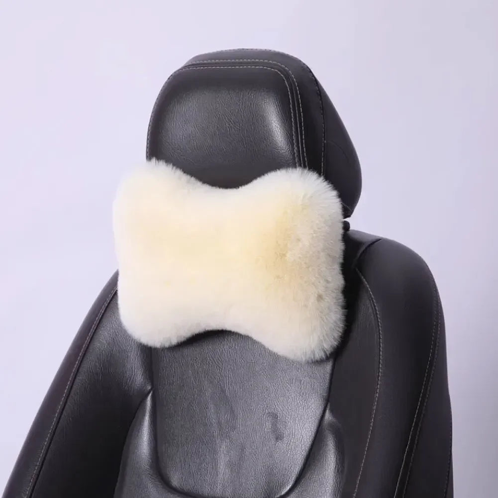 Appui-tête de cou de voiture d'hiver, oreiller doux pour siège de voiture, oreiller respirant en peluche, Support de tête et de cou, oreiller de sommeil, accessoires de voiture