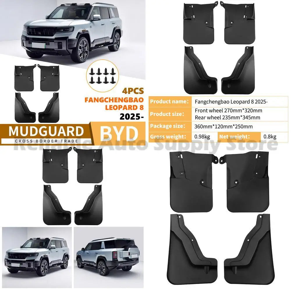 Garde-boue de voiture BYD Yangwang U8, garniture de garde-boue en caoutchouc souple, roue avant et arrière, livraison rapide, qualité supérieure, Dura, 2025
