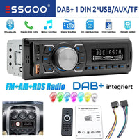 ESSGOO 1 DIN DAB + autoradio universelle RDS AM FM Double USB Bluetooth Freisprecheinrichtung SD AUX IN TF avec télécommande