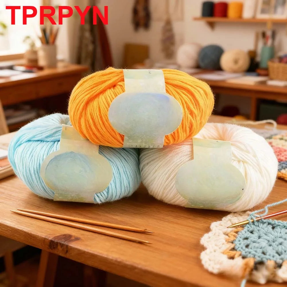 Fil à tricoter doux 100% coton, 2 pièces, fil au Crochet pour tricot, pull, couverture, gants, chapeau, écharpe, crochet, sac amigurumi, pantoufle