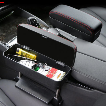 Leather Auto Car SUV Front Seat Side Gap Center Console Storage Box Organizer Pocket Adjustable Lifeable Armrest