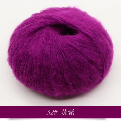 Fil Mohair tricoté à la main, 25g, 1 pièce, ligne de laine chaude au Crochet, pull shwal, écharpe