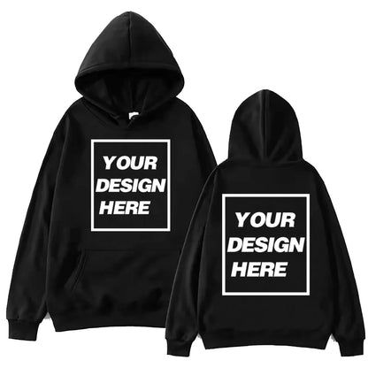 Sweat à capuche Harajuku personnalisé unisexe streetwear avec texte ou design