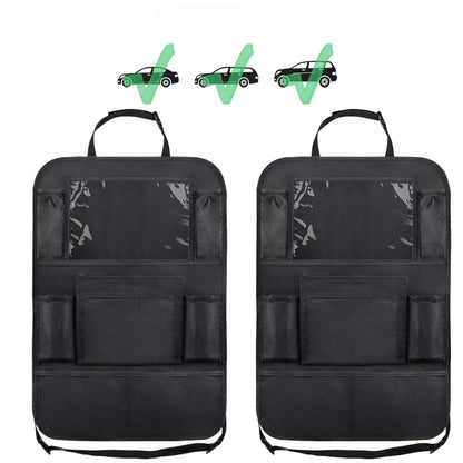 Organisateur de dossier de siège de voiture, 10 poches de rangement avec écran tactile, support de tablette, protecteur pour enfants, accessoires de voiture