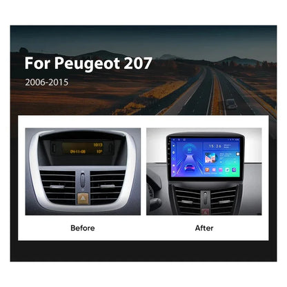Autoradio Android 15 pour Peugeot 207 CC 207CC 2006 - 2015 sans fil Carplay Android Auto stéréo lecteur multimédia WiFi 4G 2 Din