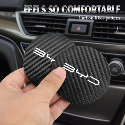 Dessous de verre étanche pour voiture, 2 pièces, tapis de tasse d'eau antidérapant pour BYD Atto 3 Yuan Plus Han Tang EV F3 E6 Dmi Song F0 Qin Pro G3 I3