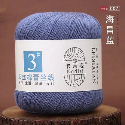 Fils de dentelle en coton mercerisé, fils de dentelle au crochet, broderie à la main, artisanat d'art, couvertures de bricolage, écharpe et pull, taille 3, # 100%