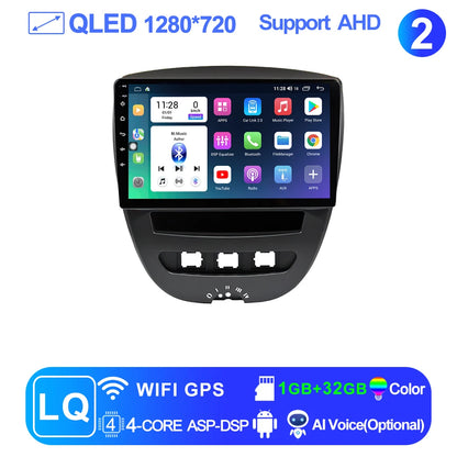 LEHX-Autoradio L6 Pro, Android 14, 2 Din, Stéréo, CarPlay, Limitation de Courant, GPS, pour Voiture KIT 107, Toyota Aygo, Cristaux en C1 (2005-2014)