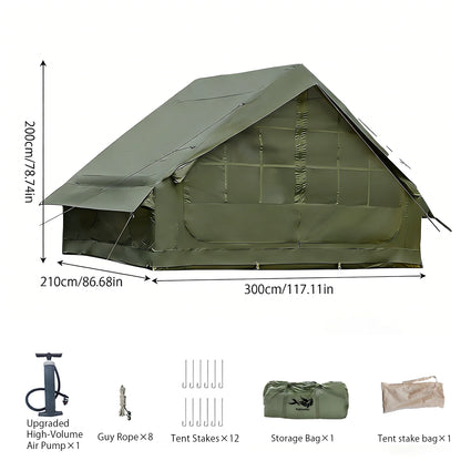 Tente de camping gonflable PAKICETUS pour 4 à 8 personnes avec fenêtres, tente de camping portable résistante à l'eau