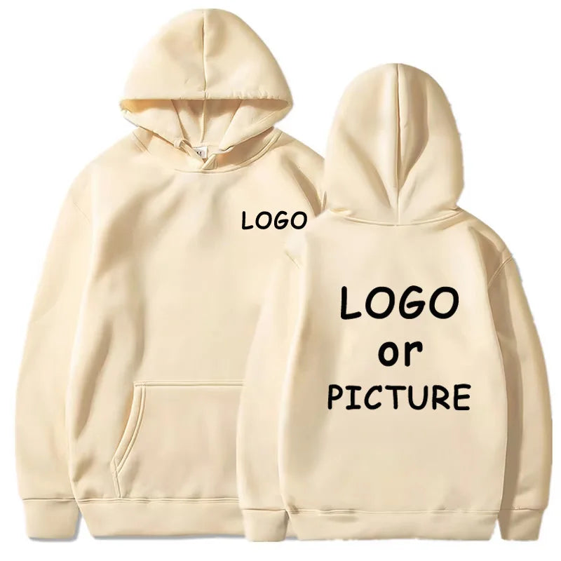 Sweats à capuche décontractés pour hommes et femmes avec logo personnalisé imprimé, sweats à capuche à manches longues automne et hiver, sweat-shirts de style de rue personnalisés.