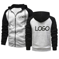 Sweat à capuche décontracté pour hommes et femmes, personnalisé avec votre Logo de marque, hauts contrastés, fermeture éclair, personnalité de rue, cadeaux personnalisés, DIY bricolage