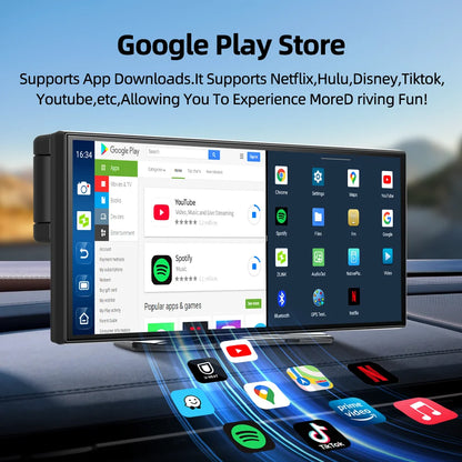 Imagebon W70 11.4 "8 Core Android 14 6 + 128G CarPlay et Android Auto Dash Cam GPS WiFi Google Play Youtube Netflix OTA mise à niveau DVR