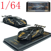 INNO moulé sous pression 1/64 échelle BYD YANGWANG U9 modèle de voiture de sport en alliage BYD YANGWANG U9 tout en carbone noir modèle de voiture Collection ornement