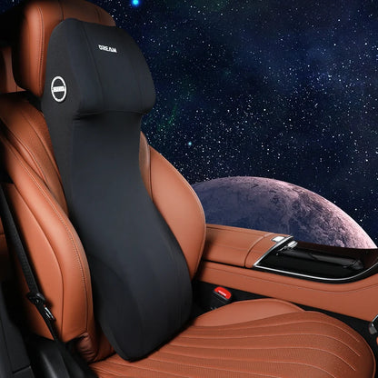 Appui-tête en cuir pour voiture, Support lombaire en mousse à mémoire de forme, oreiller de cou, coussin de dos, Support de taille, accessoires d'intérieur de voiture