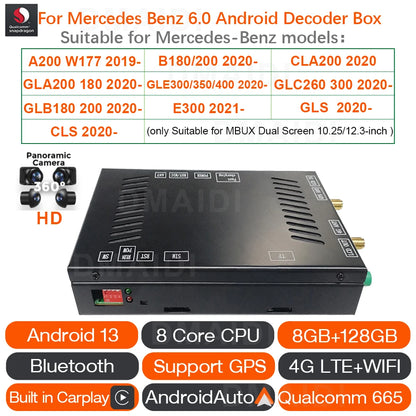 Boîte de décoration de Module de commande pour Mercedes Benz A B C CLA E GLA GLB GLC GLS NTG6.0 MBUX système CarPlay Android Auto adaptateur GPS