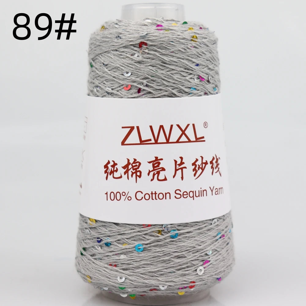   Блэк – fil de coton à paillettes, 100g, 800M, 3mm, décoration tricotée, crochet à la main, tricot jaune