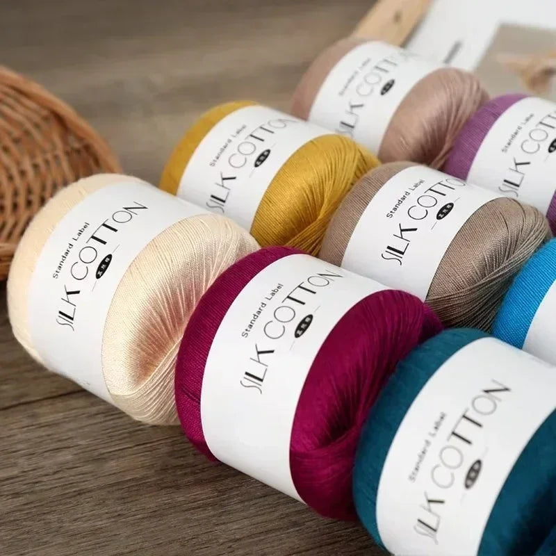 Fil à tricoter chaud et doux pour bébé, 50 g/pièce, dentelle de soie, coton, lait, Crochet, tricoté à la main, fournitures pour tricot à la main, point de croix