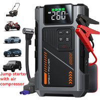 Démarreur de saut de voiture Portable avec compresseur d'air, pointe 3000A (gaz 7,5 L, 6,5 L Diesel), batterie de démarreur de saut avec pneu 150 PSl Inf