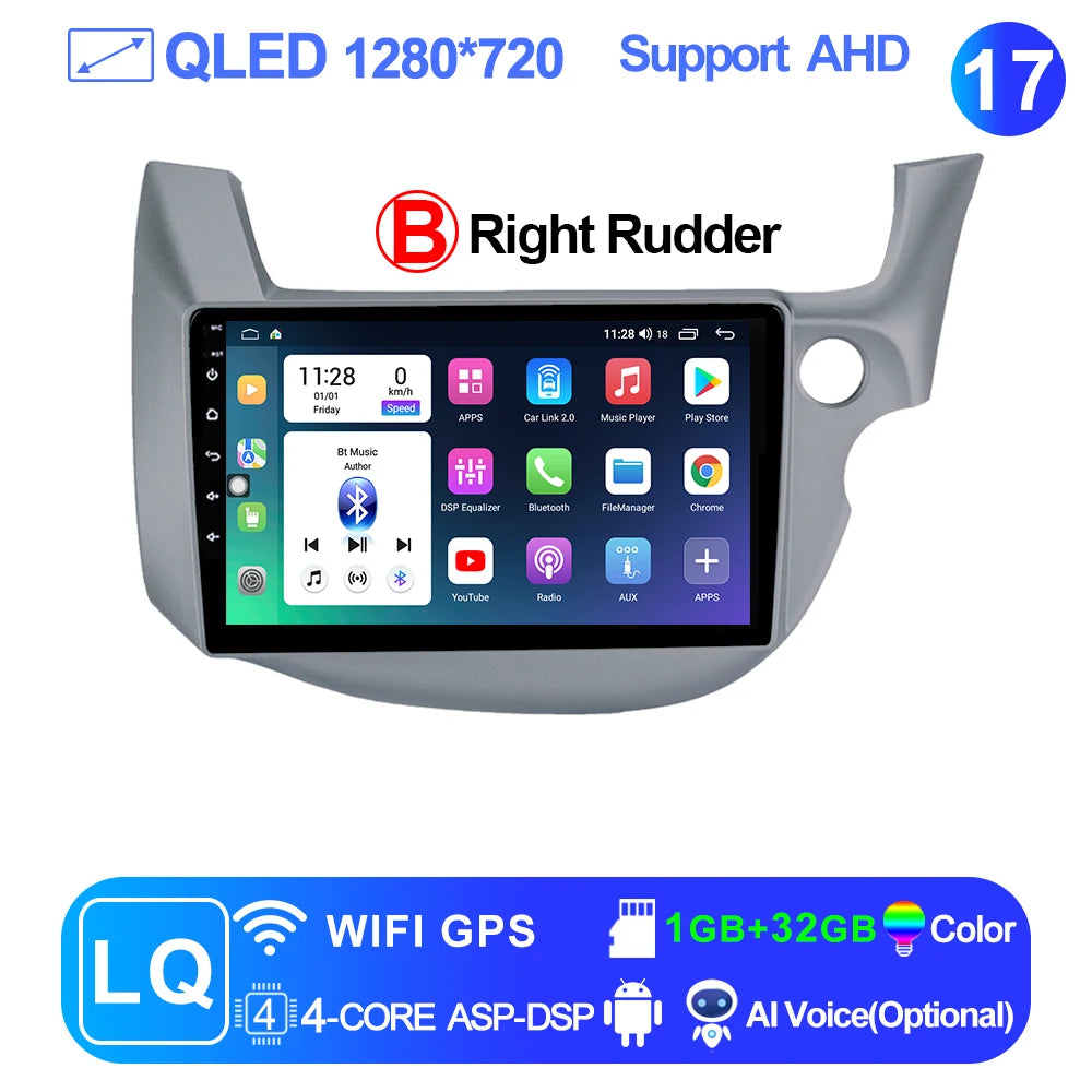 LEHX-Autoradio L6 Pro Android 14, 4G, Carplay, DVD, Stéréo, 2 DIN, Unité Centrale, Limitation GPS, pour Voiture HONDA FIT JAZZ (2007-2013)