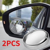 Miroir d'angle mort convexe à cadre rond, 2 pièces, sécurité de conduite, grand angle à 360 degrés, rétroviseur transparent réglable, accessoires de voiture