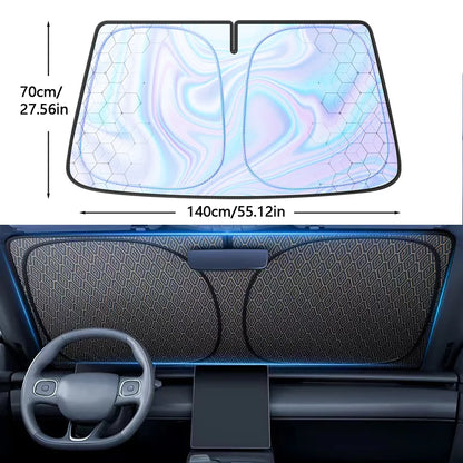 Pare-soleil de pare-brise de voiture, couverture de parapluie de fenêtre avant de voiture pliable, bloc UV thermique, Parasol de voiture, rideaux de Protection automobile, fournitures