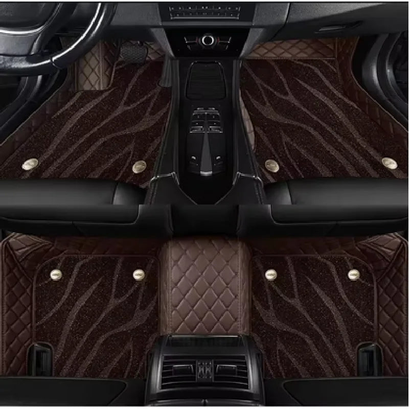 Tapis de sol de voiture personnalisés Double couche, pour Lexus LX LX450 LX460 LX470 LX570, doublures de sol en cuir, accessoires