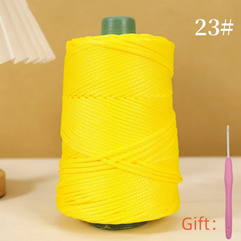 Corde légère au crochet, 250g, 3mm, fil creux cool au crochet, chapeau de soleil d'été, tricot à la main, fils épais, sac, coussin de chapeau