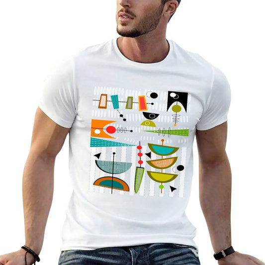 Homme coton chemise moderne homme milieu du siècle T-Shirt chemise 100% graphique # 55 t de luxe marque abstraite