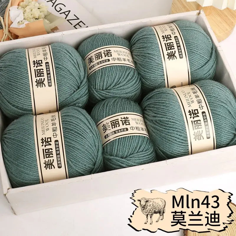 Fil de laine mi-épais pour chaussettes, tricot à la main, pull, pantalon, foulards, vêtements en cachemire mérinos, fil de Crochet doux pour bébé, 500 g/ensemble