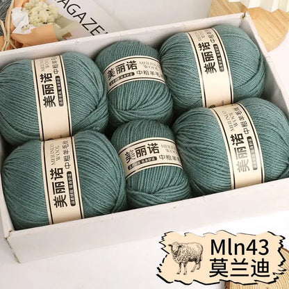 Fil de laine mi-épais pour chaussettes, tricot à la main, pull, pantalon, foulards, vêtements en cachemire mérinos, fil de Crochet doux pour bébé, 500 g/ensemble