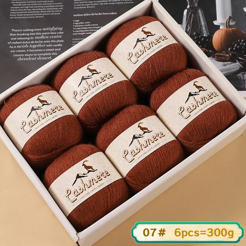 Fil de laine fine pure cachemire 300g, matériel de bricolage tissé à la main, aiguilles à tricoter, pulls chauds, pulls, foulards, boules de fil