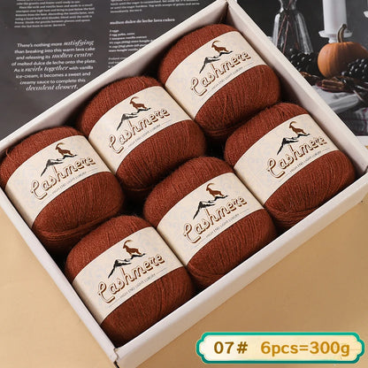 Fil de laine fine pure cachemire 300g, matériel de bricolage tissé à la main, aiguilles à tricoter, pulls chauds, pulls, foulards, boules de fil
