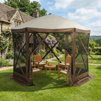 Tente de réception pop-up Garvee 8x8 pieds avec moustiquaire, abri extérieur portable instantané à 6 côtés, imperméable, avec sac de transport, idéale pour le camping, la plage, la terrasse et les fêtes en extérieur