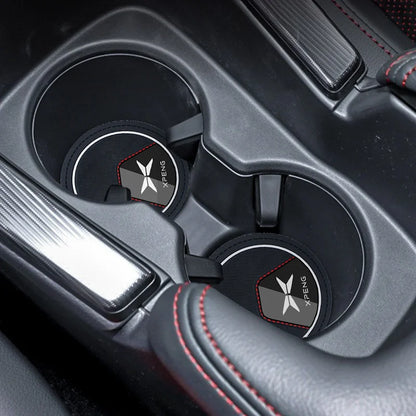 Tapis de tasse d'eau antidérapant de haute qualité pour voiture, 2 pièces, tapis en caoutchouc pour Xpeng Xiaopeng p7 p7i p5 g3 g3i g9 g6 22-23, accessoire intérieur