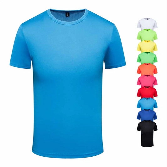 T-Shirt col rond à séchage rapide 4XL pour hommes et femmes, haut respirant à séchage rapide, col rond et manches courtes, grande taille
