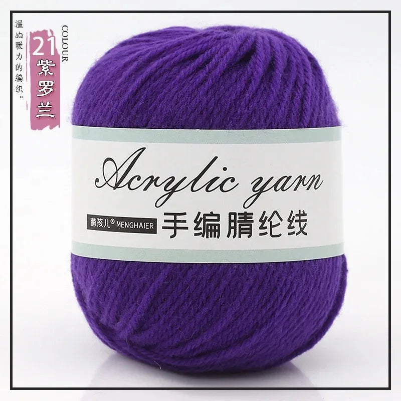 Fil tricoté en acrylique mélangé à 4 brins, avec crochet pour pull, chaussures, pantoufles, écharpe, démarreur tissé à la main pour débutants