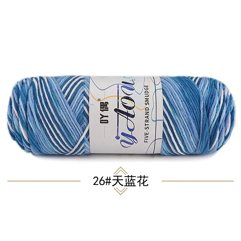 Fil à tricoter à la main en coton au lait coloré, 100g, section teinte au Crochet, ligne de fil, couverture, châle, chapeau, chaussettes, 200 mètres, 1 pièce