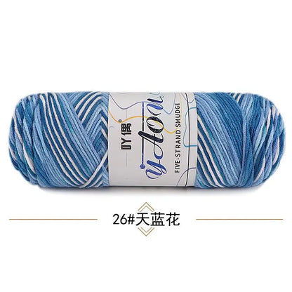 Fil à tricoter à la main en coton au lait coloré, 100g, section teinte au Crochet, ligne de fil, couverture, châle, chapeau, chaussettes, 200 mètres, 1 pièce