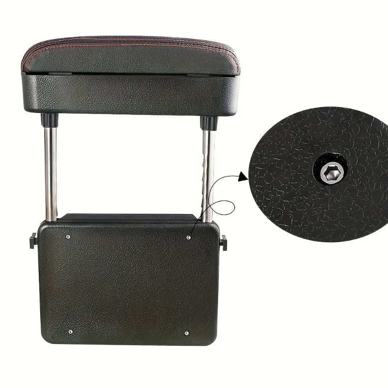 Boîte d'accoudoir de voiture universelle, Support de coude, Console centrale réglable, accessoires de voiture, organisateur d'espace de siège en cuir