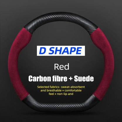 Juste de volant en cuir véritable pour Volkswagen, fibre de carbone, compatible avec VW CC Polo Bora Golf Jetta Lavida Lamando Magotan Passat