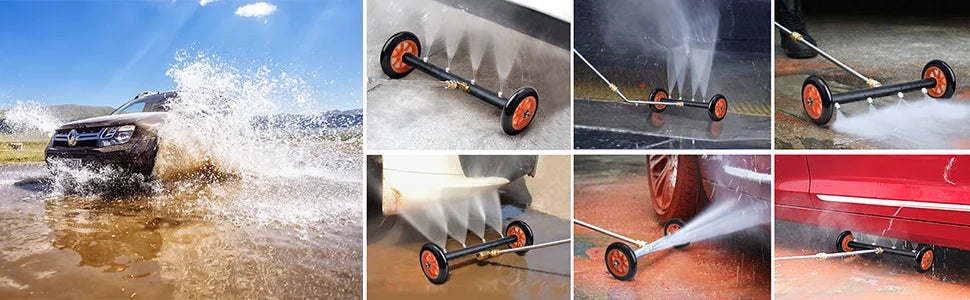 Nettoyeur de surface sous châssis de 24 pouces pour nettoyeur haute pression, balai à eau pour lavage de châssis de voiture, connecteur rapide 1/4 pouce, compatible Karcher Sun Joe