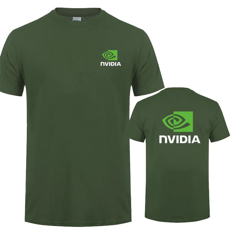 تي شيرت Nvidia رجالي صيفي بأكمام قصيرة قطن Nvidia تي شيرت رجالي كبير الحجم LH-033