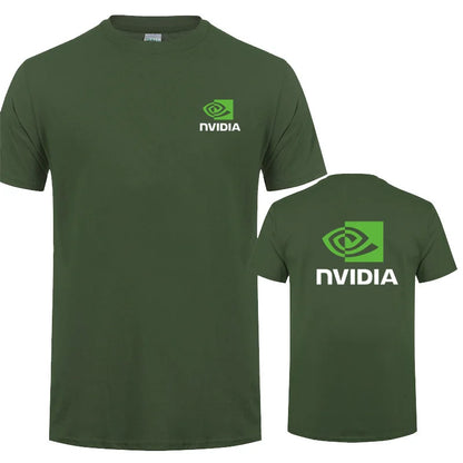 تي شيرت Nvidia رجالي صيفي بأكمام قصيرة قطن Nvidia تي شيرت رجالي كبير الحجم LH-033